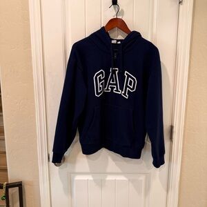 GAP Deep Blue Fleece zip up hoodie med